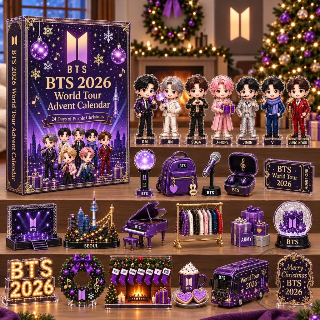 BTS 2026 World Tour Advent Calendar 24 Days of Purple Christmas Collectibles BTS 2026 World Tour Advent Calendar 24 Days of Purple Christmas Collectibles