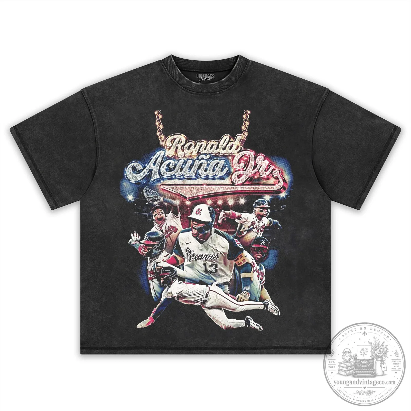 Ronald Acuna Jr Baseball Legend Black Graphic T-Shirt 7 Ronald Acuna Jr Baseball Legend Black Graphic T-Shirt