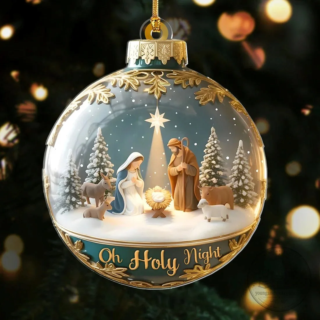Oh Holy Night Nativity Scene Christmas Tree Ornament 5 Oh Holy Night Nativity Scene Christmas Tree Ornament