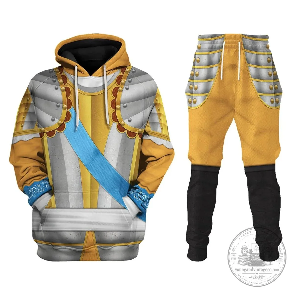 Louis XV of France and Navarre Costume All Over Print Hoodie and Pants Set