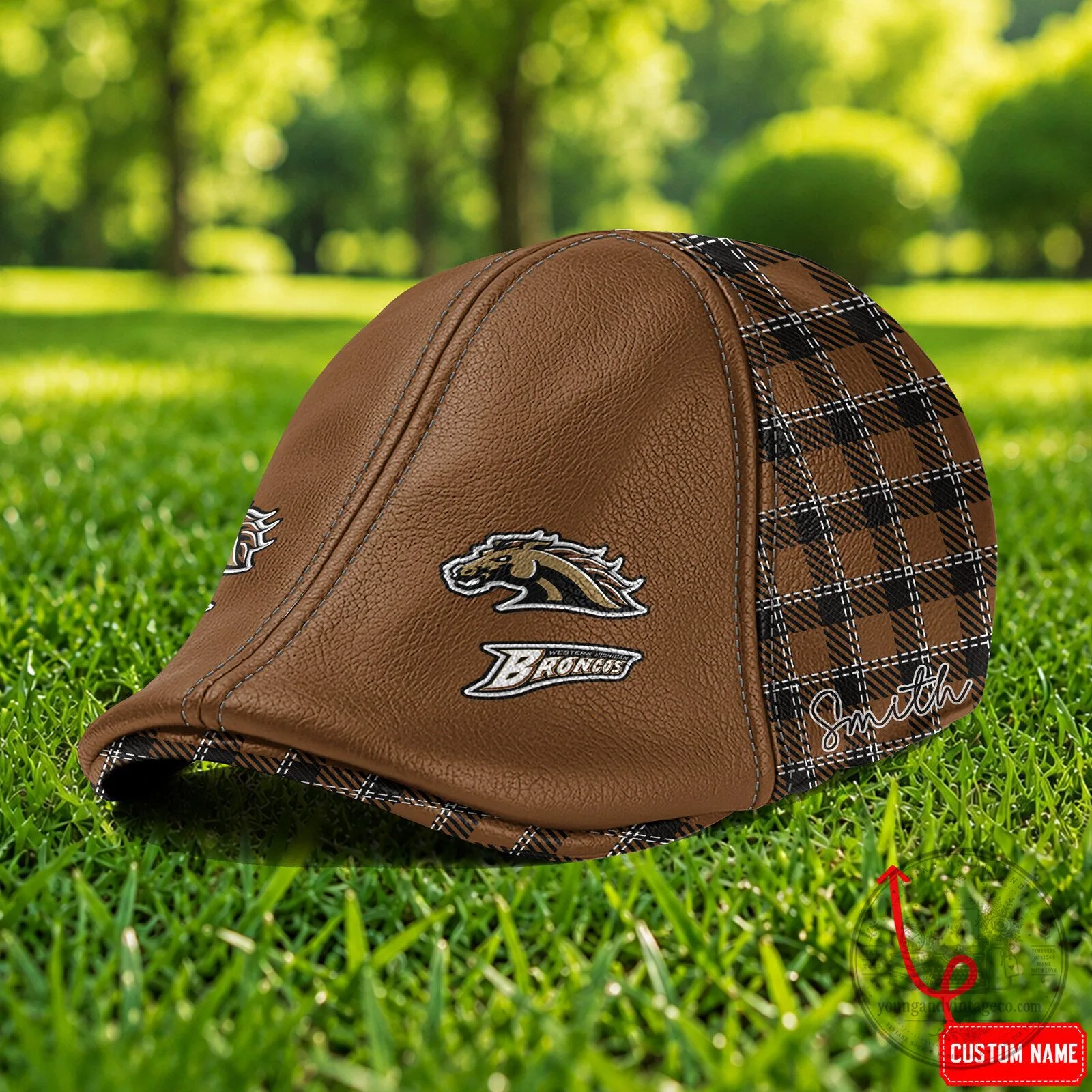 Western Michigan Broncos NCAA Premium Ivy Cap Flat Cap with Custom Name