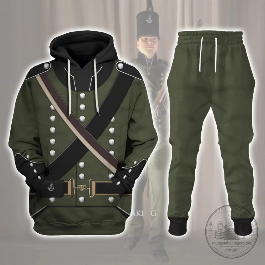 95th Rifle Regiment Rifleman 1806-1815 Uniform Historical Cosplay Hoodie 95th Rifle Regiment Rifleman 1806-1815 Uniform Historical Cosplay Hoodie
