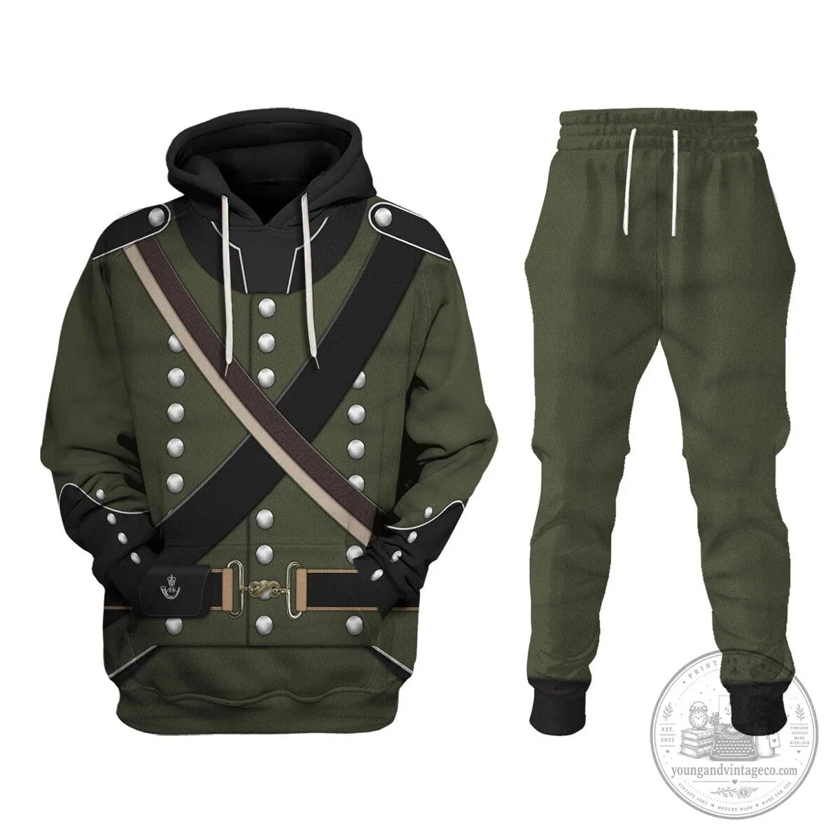 95th Rifle Regiment Rifleman 1806-1815 Uniform Historical Cosplay Hoodie 18 95th Rifle Regiment Rifleman 1806-1815 Uniform Historical Cosplay Hoodie