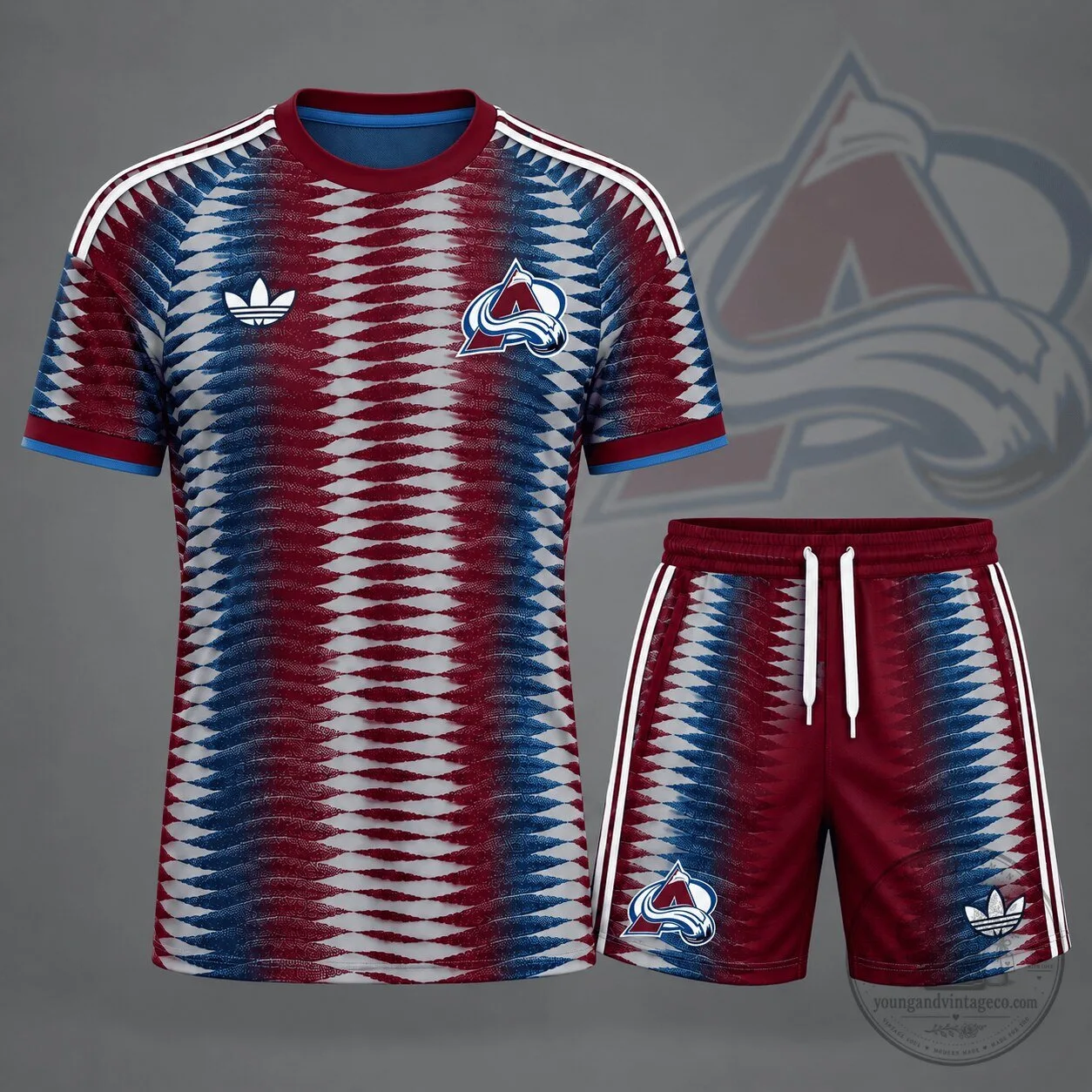 Colorado Avalanche NHL Dynamic Ripple Performance T-Shirt and Shorts Set