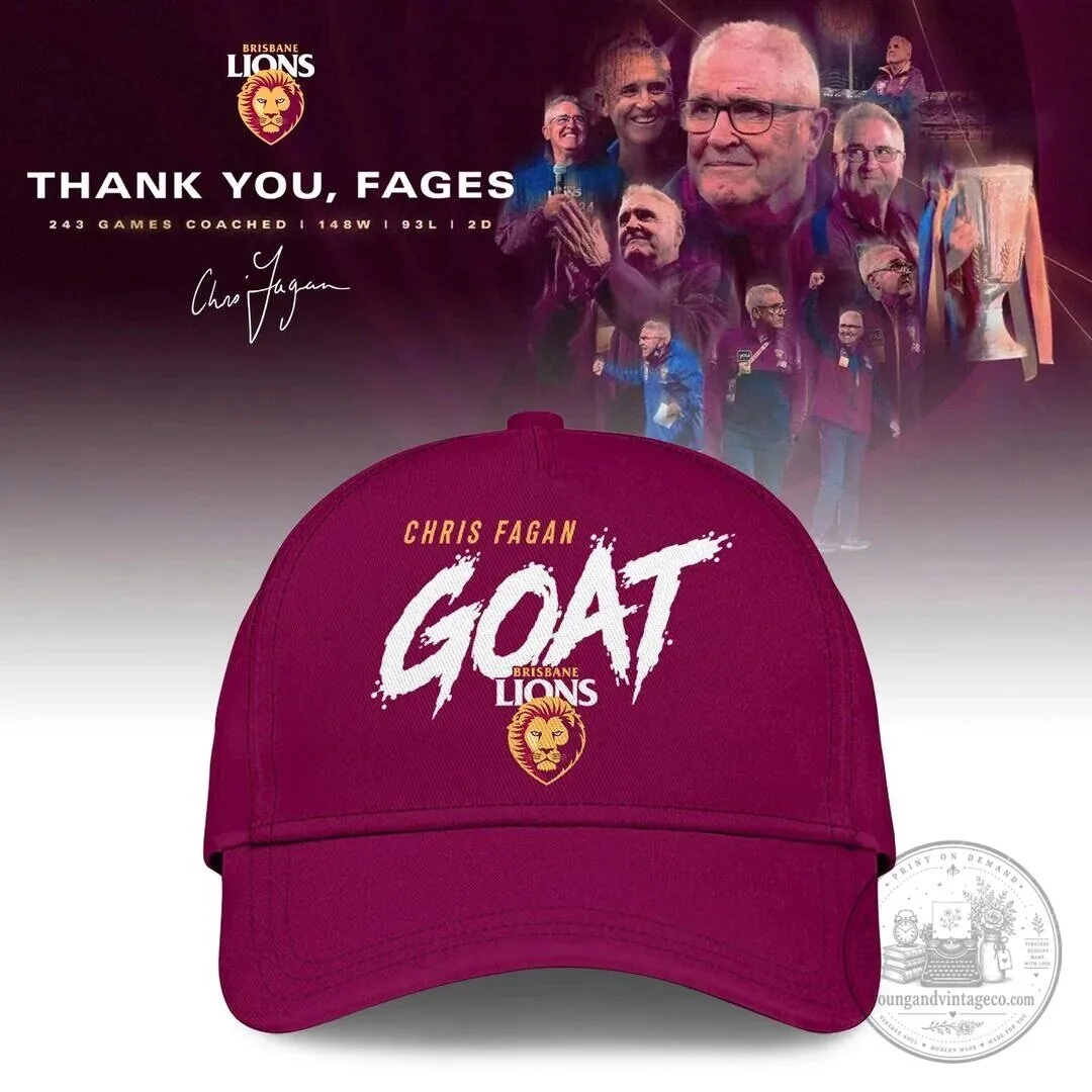 Thank You Fages Polo Shirt for Chris Fagan, Brisbane Lions GOAT 3 Thank You Fages Polo Shirt for Chris Fagan, Brisbane Lions GOAT