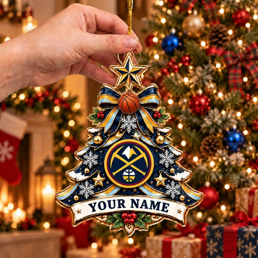 Denver Nuggets NBA Basketball Christmas Tree Ornament Custom Name Denver Nuggets NBA Basketball Christmas Tree Ornament Custom Name