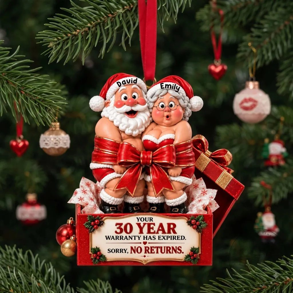Funny Christmas Couple Ornament, Personalized 30 Year Warranty Expired Holiday Gift Funny Christmas Couple Ornament, Personalized 30 Year Warranty Expired Holiday Gift