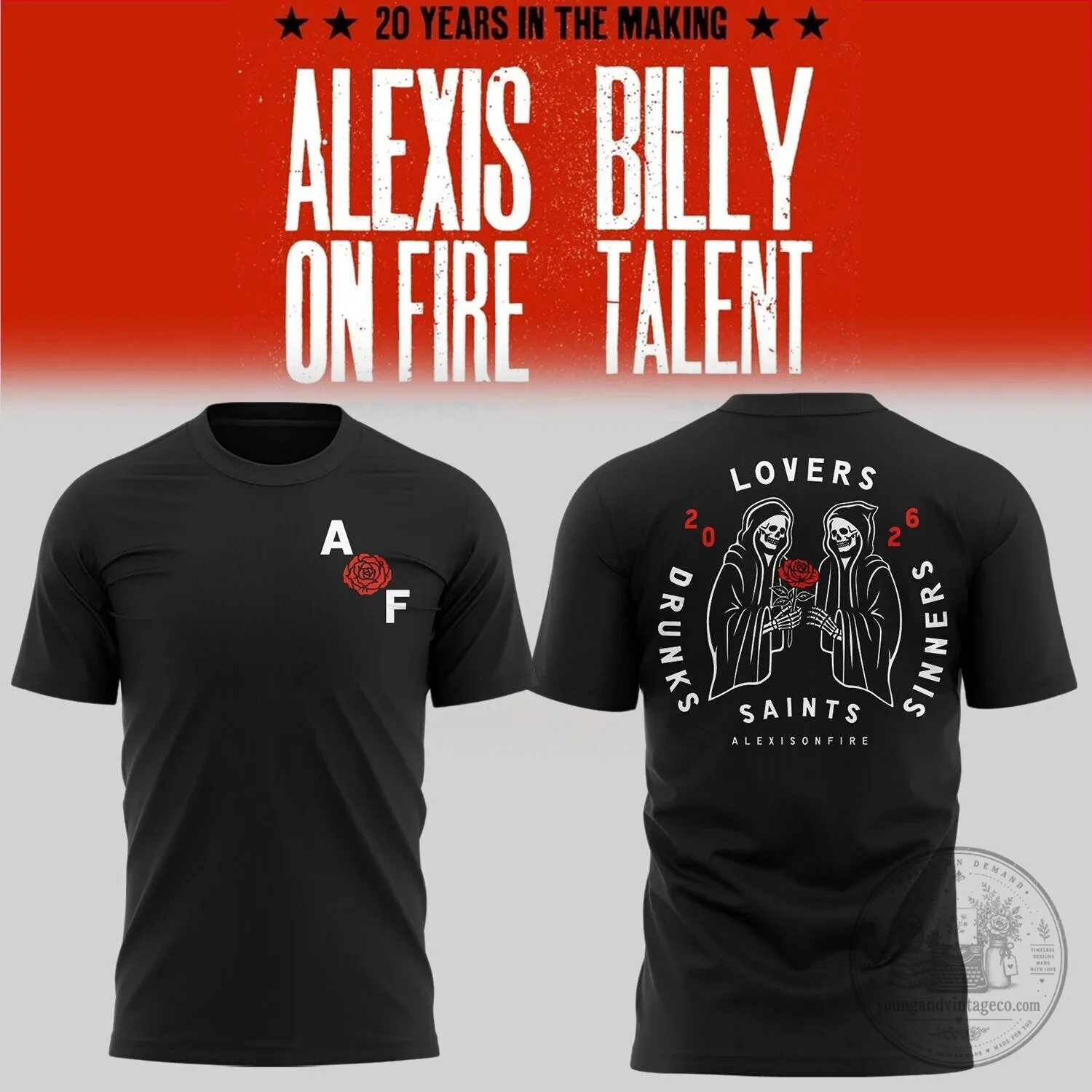 Alexis On Fire Band Lovers Drunks Sinners Saints T-Shirt