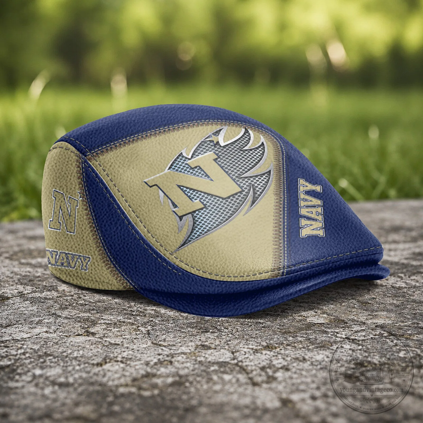 Navy Midshipmen NCAA Golf Flat Cap, United States Naval Academy Jeff Cap 4 Navy Midshipmen NCAA Golf Flat Cap, United States Naval Academy Jeff Cap