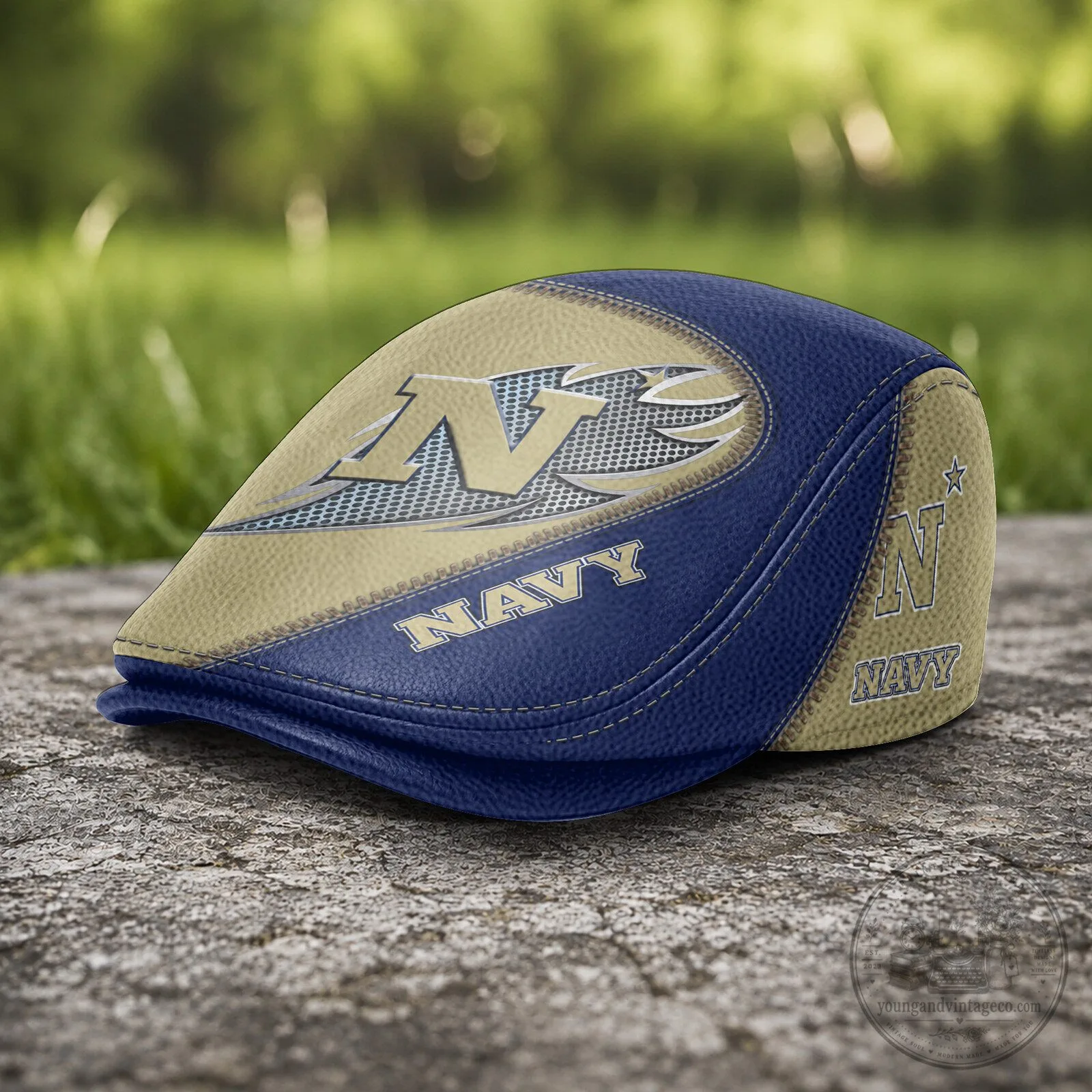 Navy Midshipmen NCAA Golf Flat Cap, United States Naval Academy Jeff Cap 5 Navy Midshipmen NCAA Golf Flat Cap, United States Naval Academy Jeff Cap