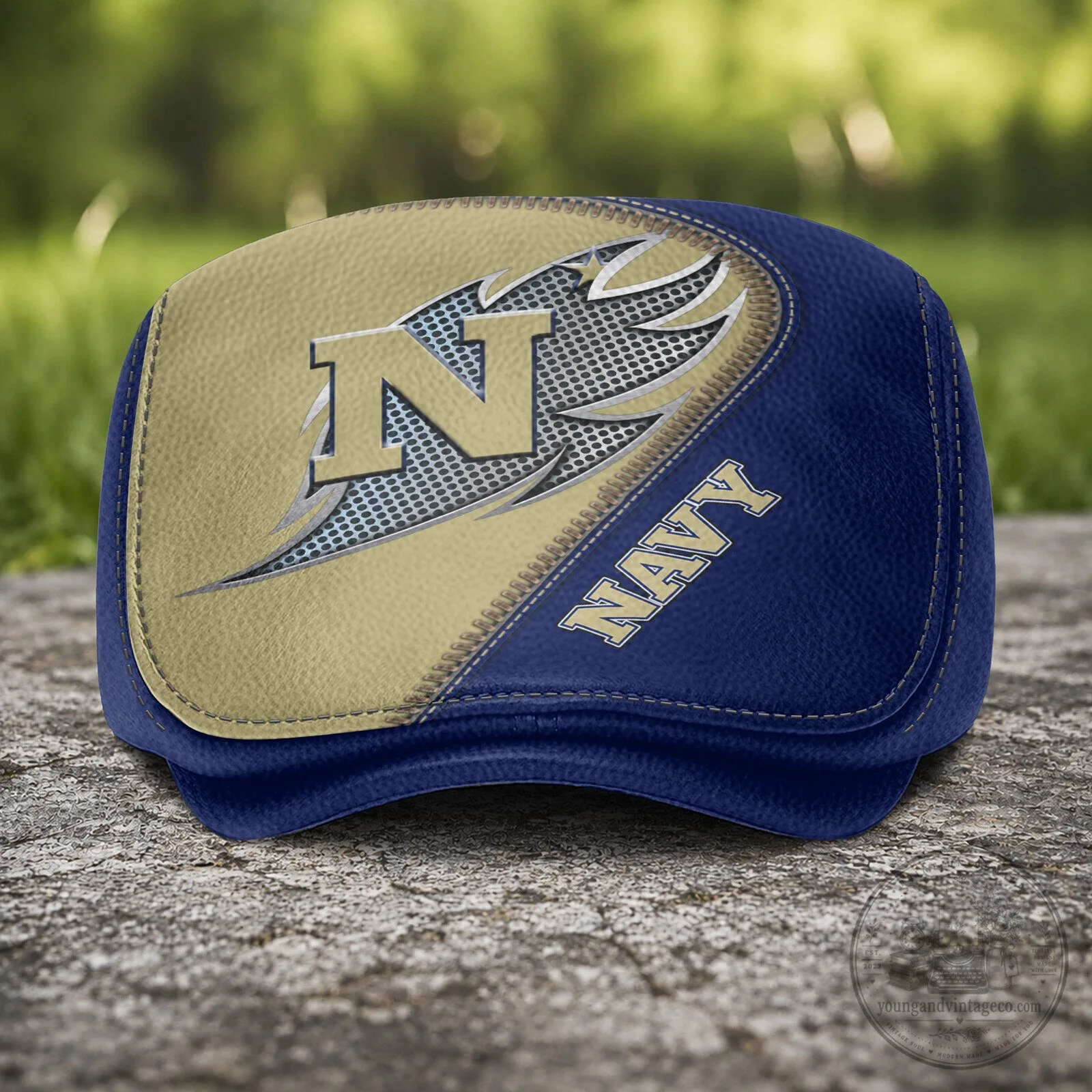 Navy Midshipmen NCAA Golf Flat Cap, United States Naval Academy Jeff Cap 6 Navy Midshipmen NCAA Golf Flat Cap, United States Naval Academy Jeff Cap