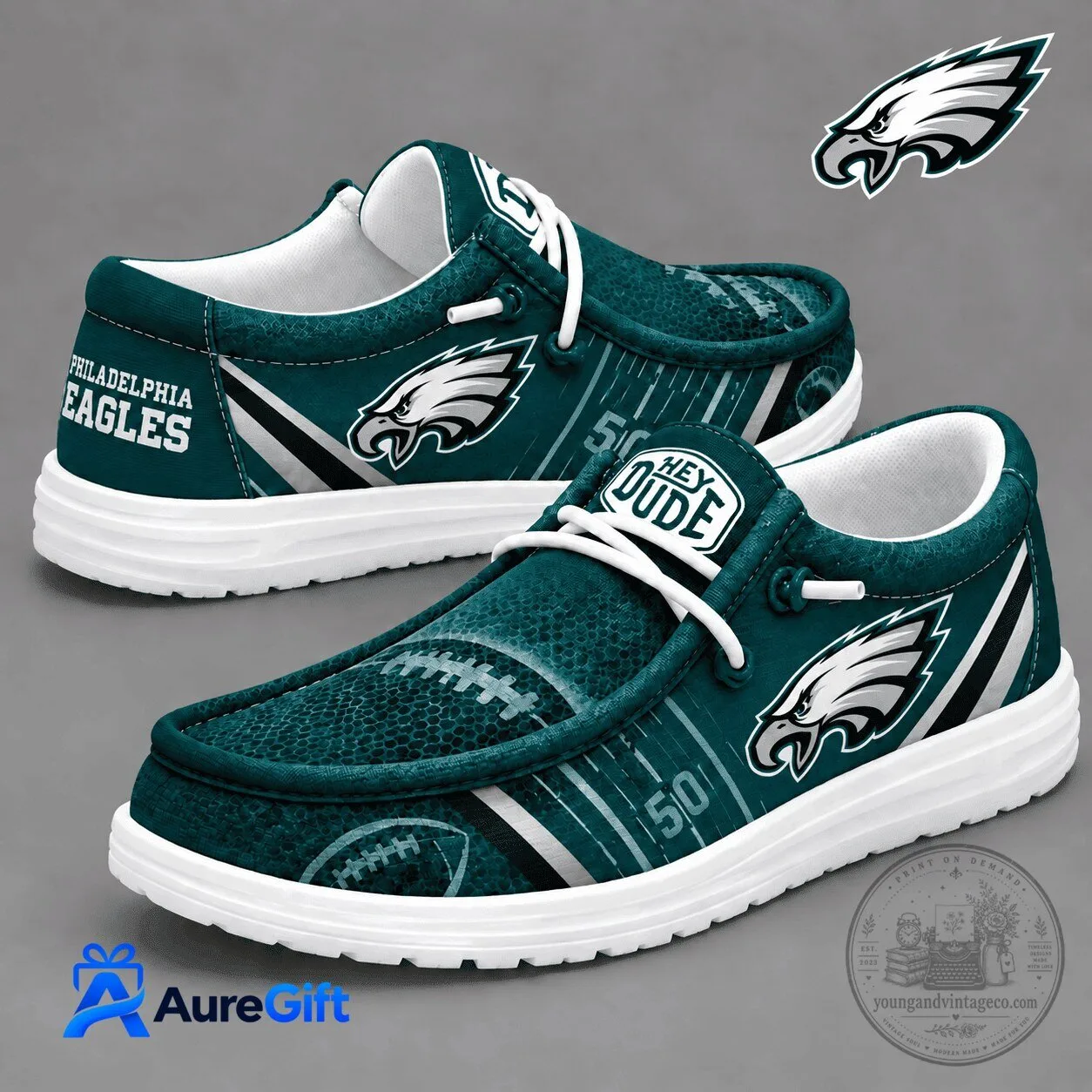 Philadelphia Eagles Football Team Logo Custom Design Casual Loafer Shoes 1 Philadelphia Eagles Football Team Logo Custom Design Casual Loafer Shoes