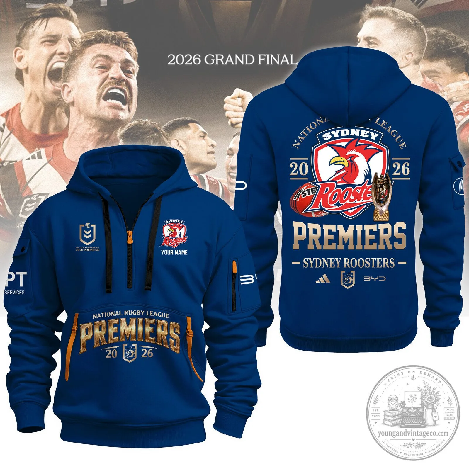 2026 Grand Final Hoodie for Sydney Roosters National Rugby League Champions