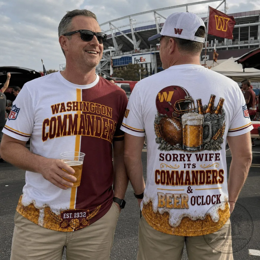 Washington Commanders Match Day Beer O'Clock Funny T-Shirt