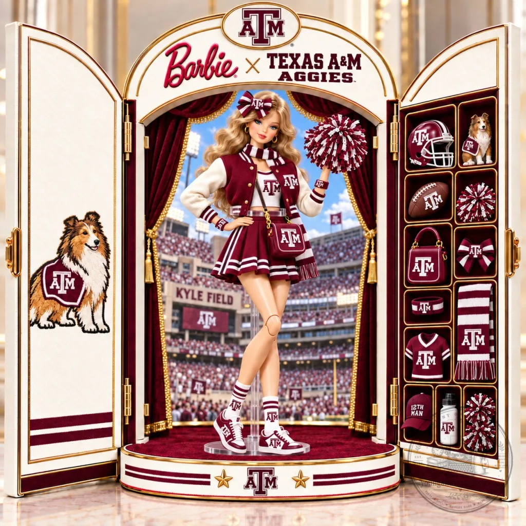 Barbie Texas A&M Aggies Cheerleader Doll Collectible Figure