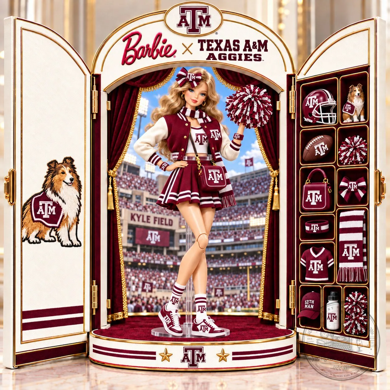 Barbie Texas A&M Aggies Cheerleader Doll Collectible Figure
