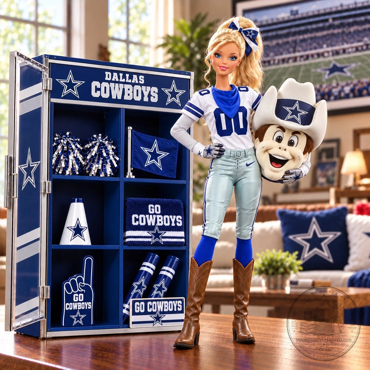 Dallas Cowboys Barbie Doll with Football Uniform and Accessories