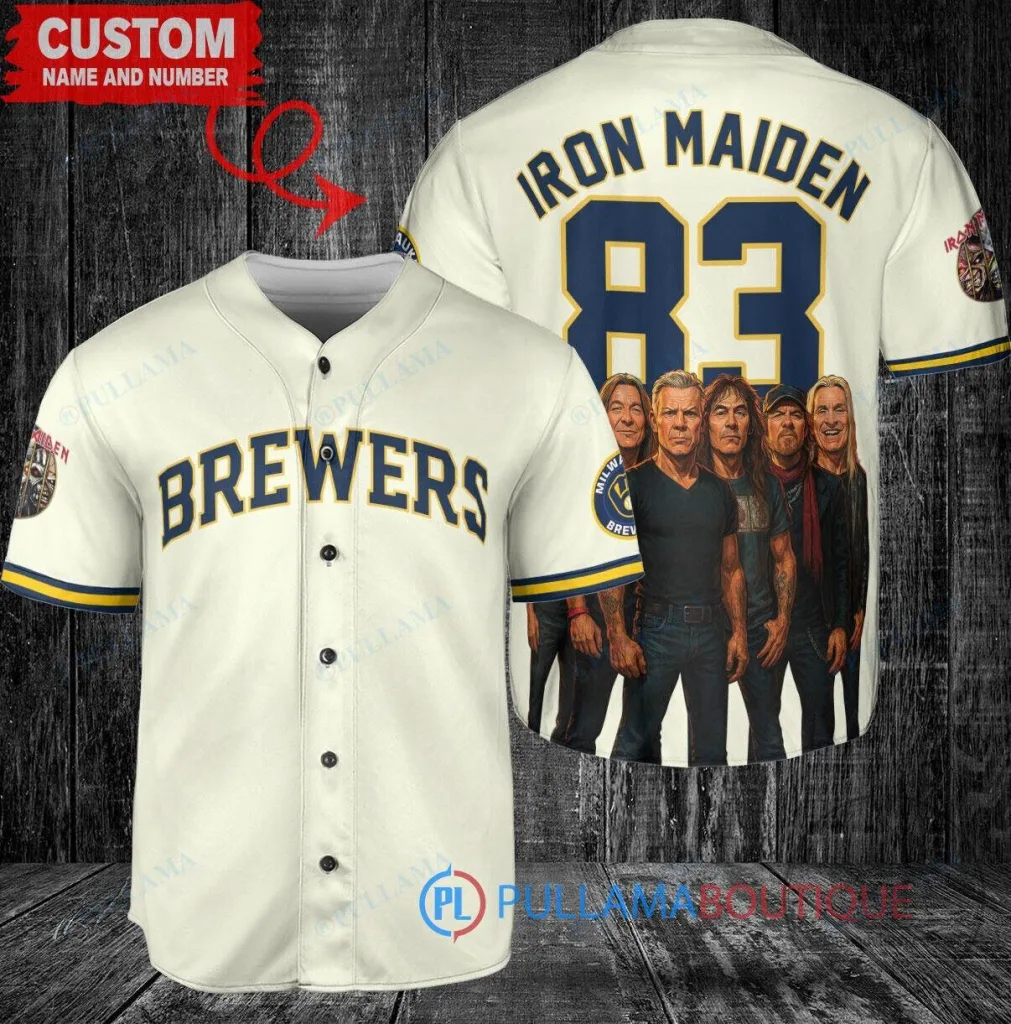 Milwaukee Brewers Baseball Iron Maiden Band Custom Jersey