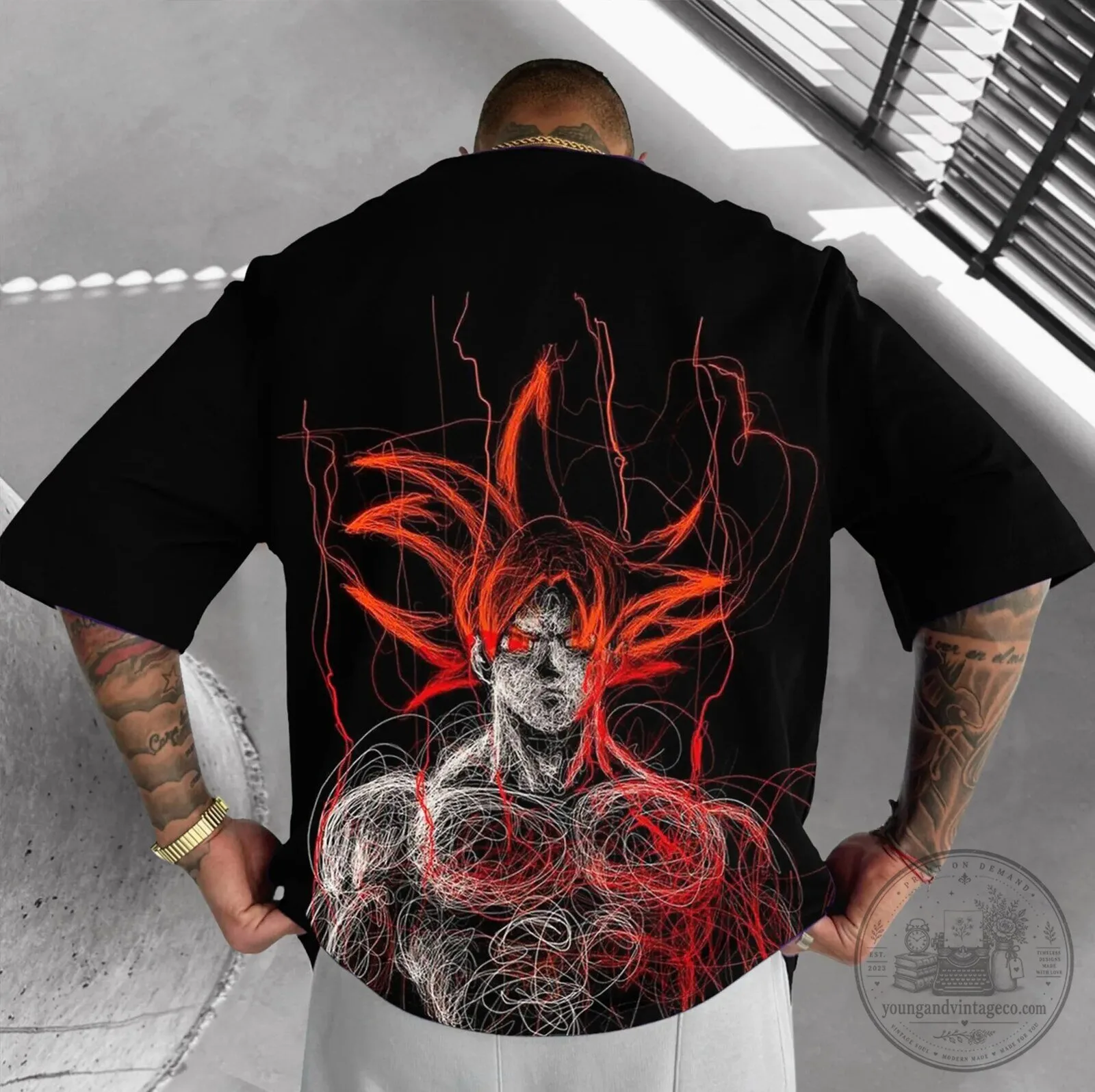 Graphic T-Shirt featuring Goku as Super Saiyan Black from Dragon Ball Z 1 Graphic T-Shirt featuring Goku as Super Saiyan Black from Dragon Ball Z