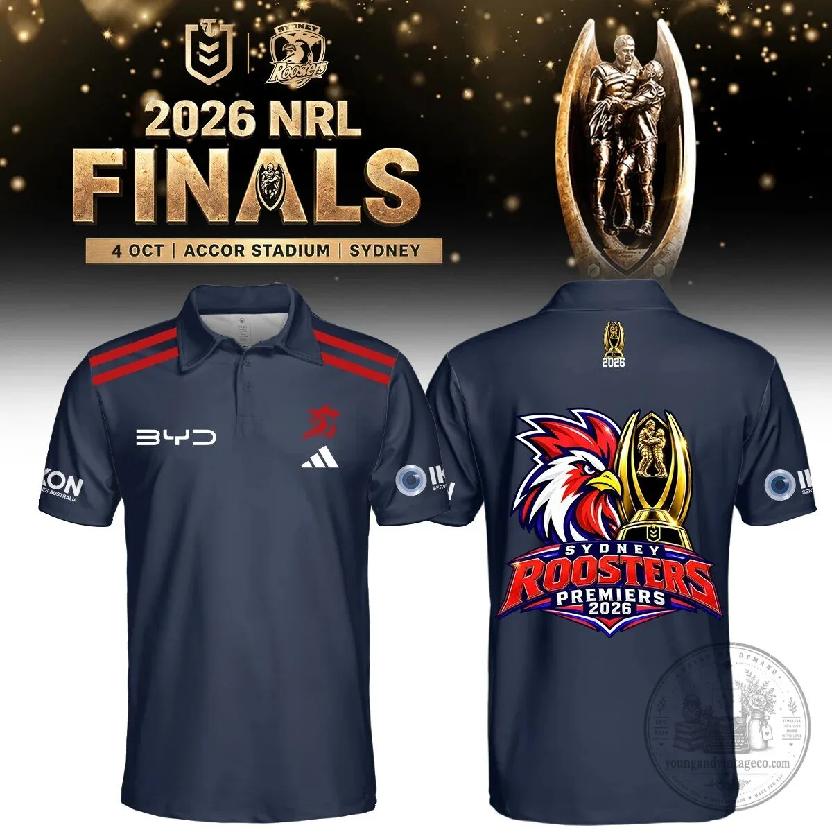 Sydney Roosters 2026 NRL Premiers Commemorative Polo Shirt