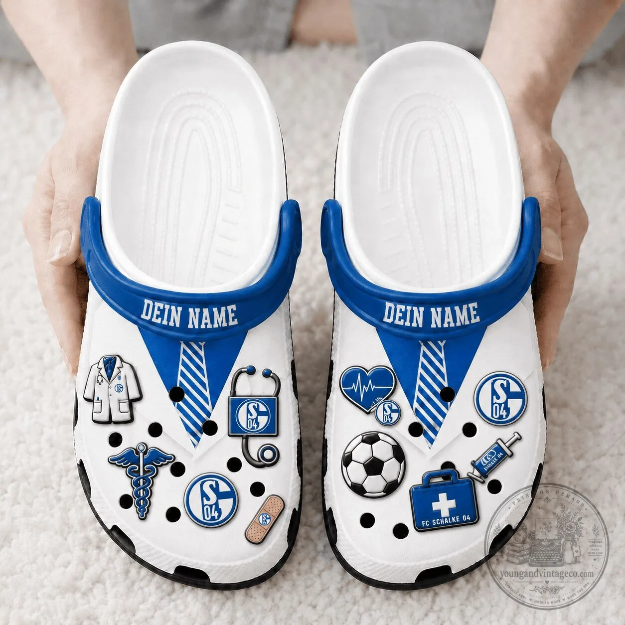 FC Schalke 04 Bundesliga Doctor Custom Name Clogs 1 FC Schalke 04 Bundesliga Doctor Custom Name Clogs