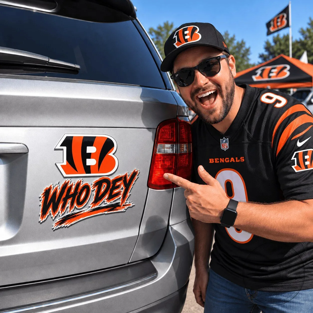 Cincinnati Bengals Who Dey Slogan Car Decal Sticker