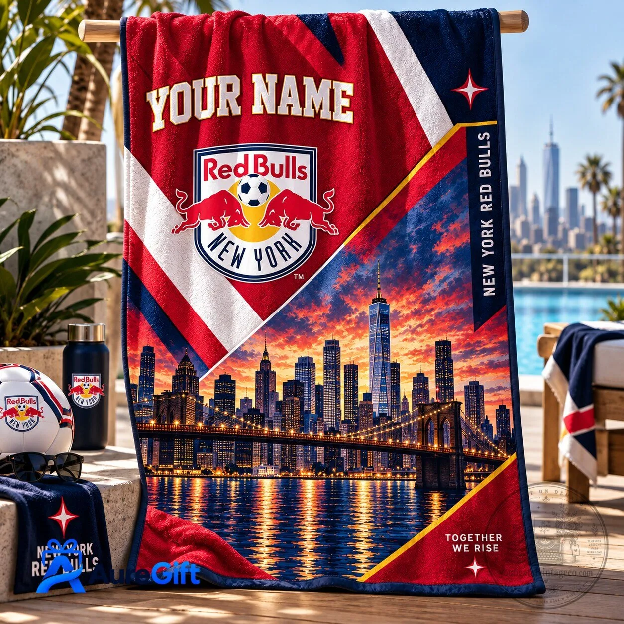 New York Red Bulls MLS Personalized Beach Towel
