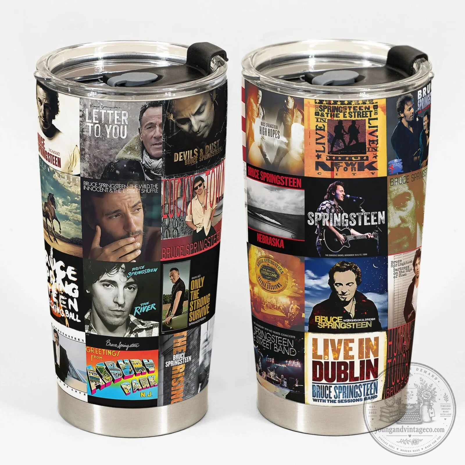 Bruce Springsteen Album Collage Stainless Steel Tumbler 15 Bruce Springsteen Album Collage Stainless Steel Tumbler