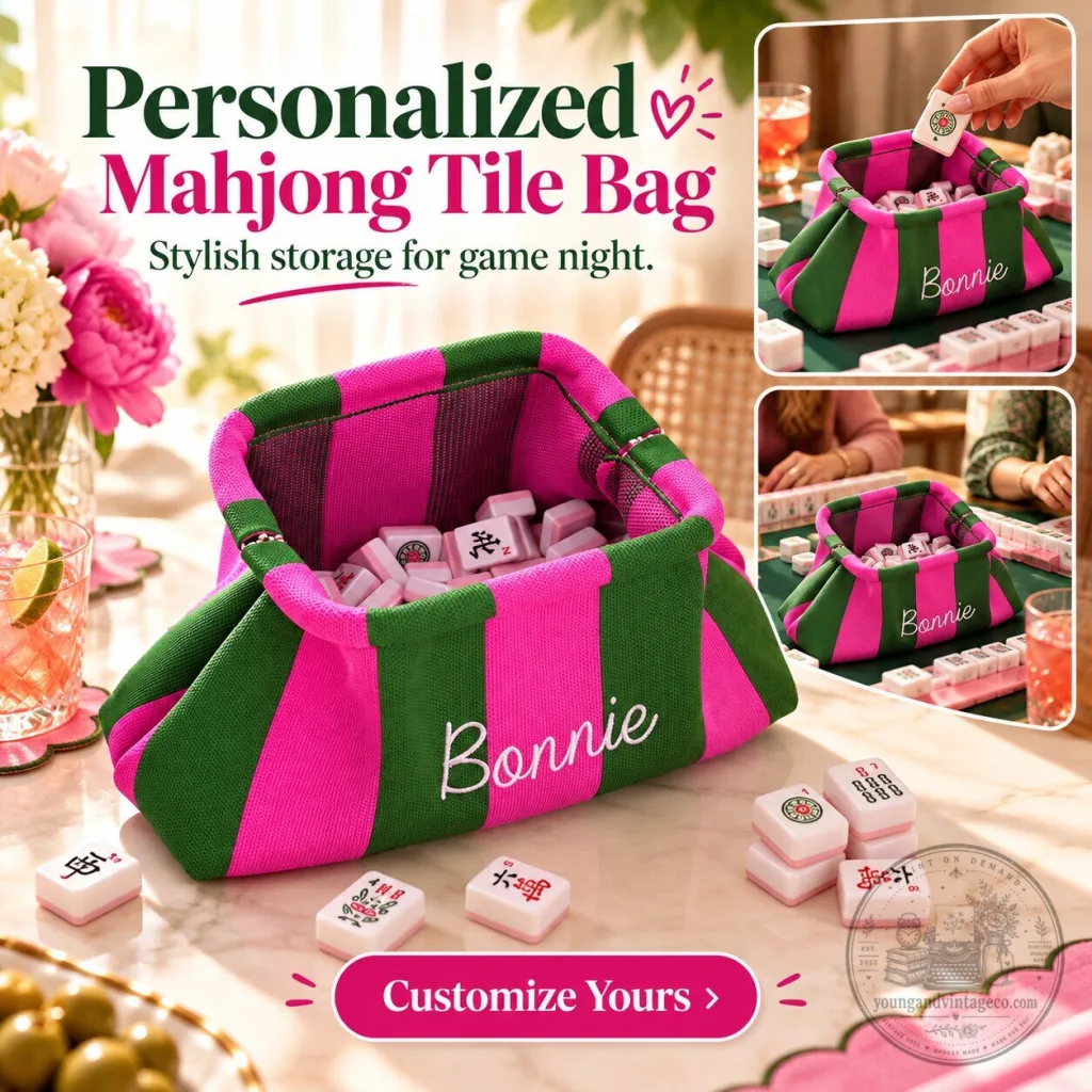 Personalized Mahjong Tile Game Storage Bag Personalized Mahjong Tile Game Storage Bag