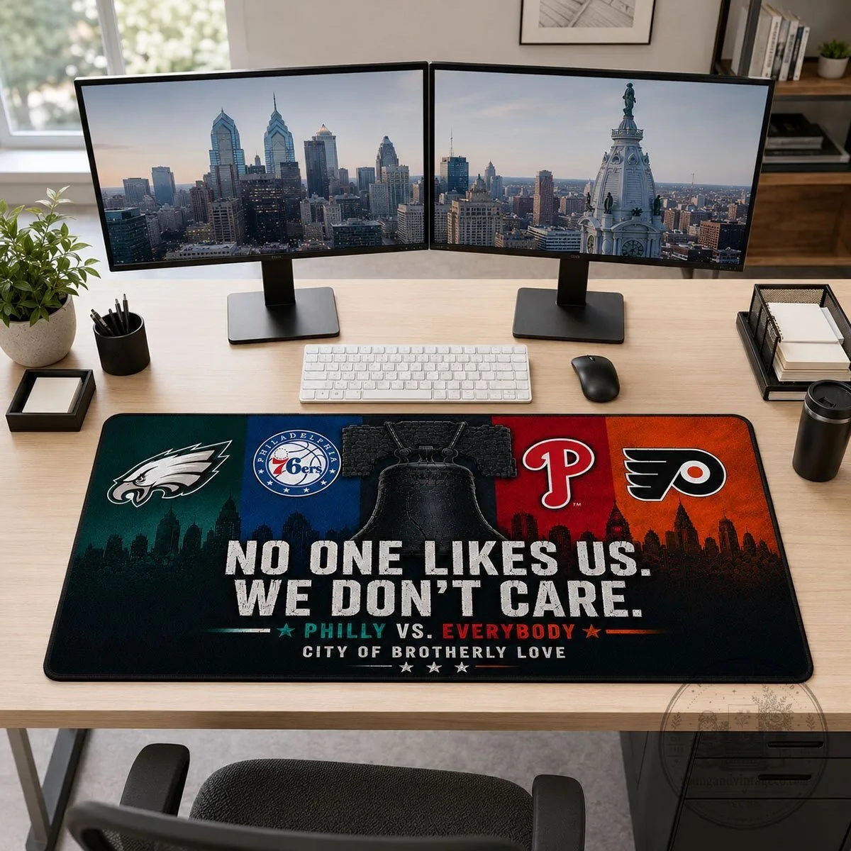 Philadelphia Sports Teams Liberty Bell No One Likes Us We Don't Care Desk Mat 11 Philadelphia Sports Teams Liberty Bell No One Likes Us We Don