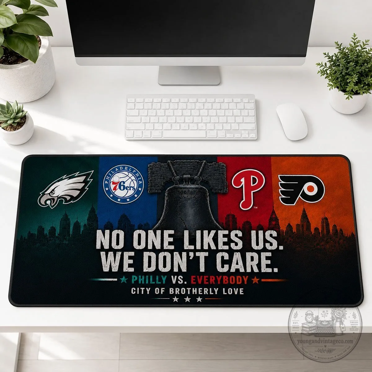 Philadelphia Sports Teams Liberty Bell No One Likes Us We Don't Care Desk Mat 13 Philadelphia Sports Teams Liberty Bell No One Likes Us We Don
