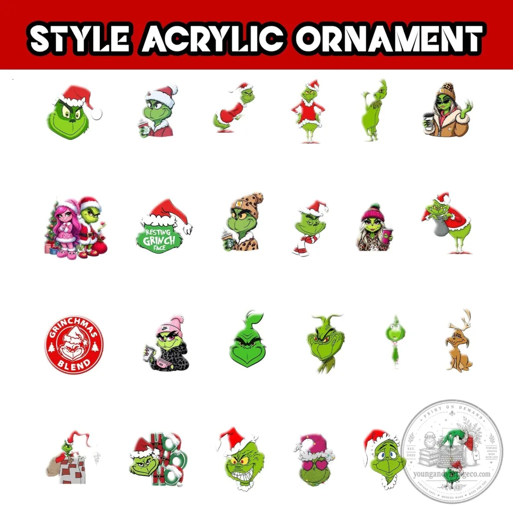 Grinch Christmas Tree Ornament Holiday Decor Acrylic Decoration Grinch Christmas Tree Ornament Holiday Decor Acrylic Decoration
