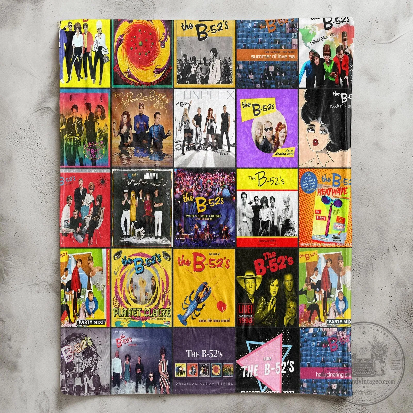 The B-52s Album Covers Collage Music Fan Sherpa Fleece Blanket 7 The B-52s Album Covers Collage Music Fan Sherpa Fleece Blanket