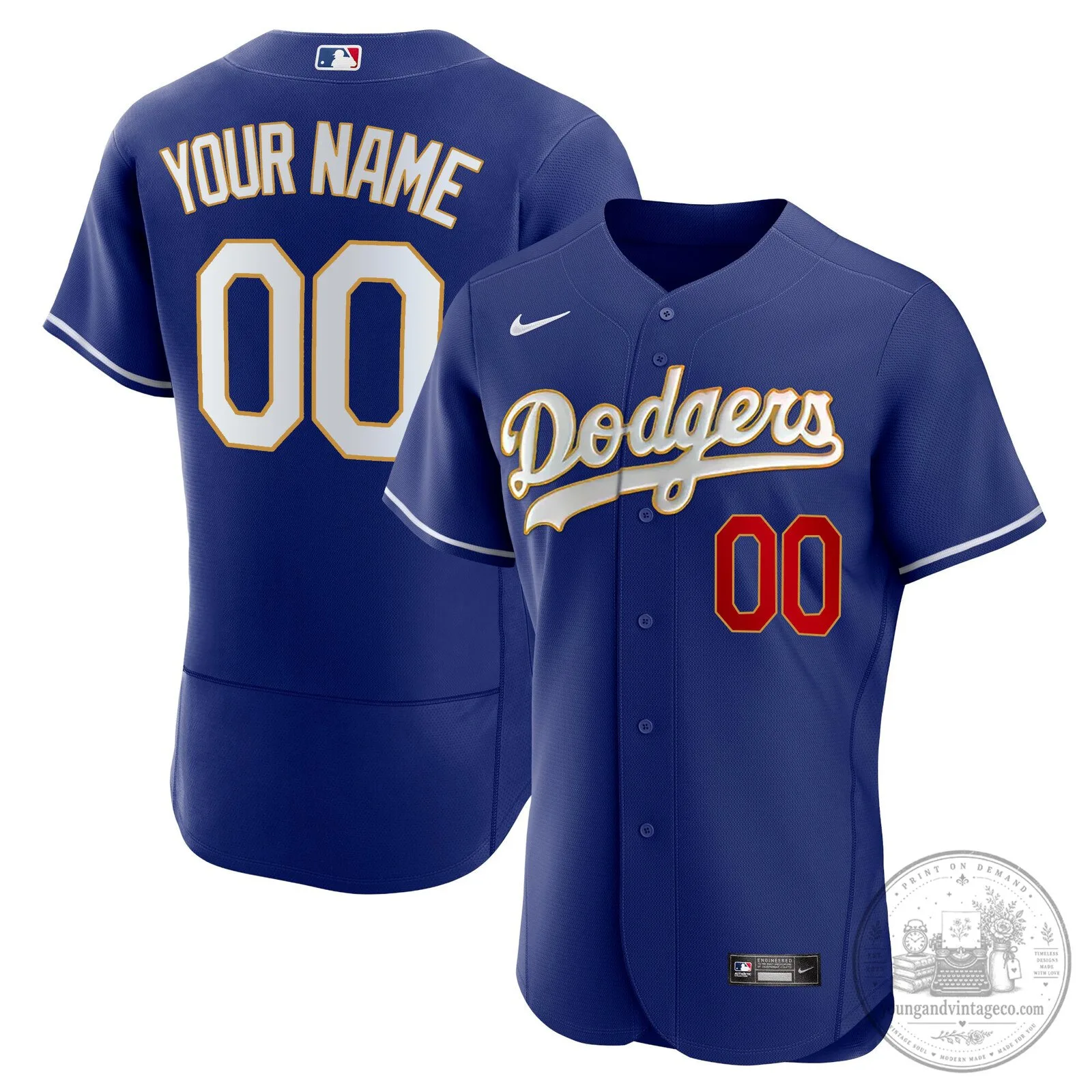 Los Angeles Dodgers White Custom Baseball Jersey with Name and Number 7 Los Angeles Dodgers White Custom Baseball Jersey with Name and Number