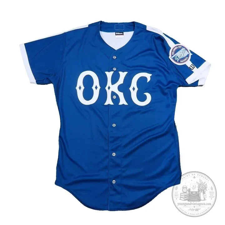 Oklahoma City Dodgers Blue Custom Baseball Jersey
