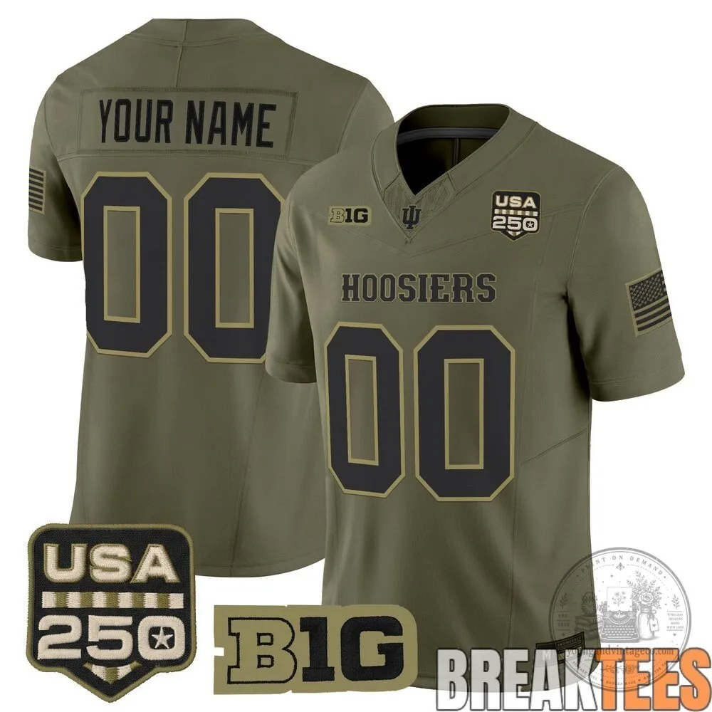 Indiana Hoosiers Football Team Salute to Service Custom Jersey