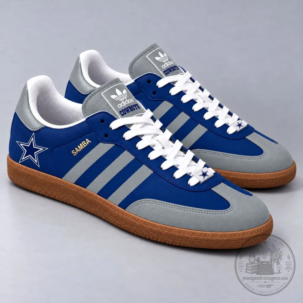 Dallas Cowboys National Football League Classic Samba Inspired Low Top Sneakers Dallas Cowboys National Football League Classic Samba Inspired Low Top Sneakers