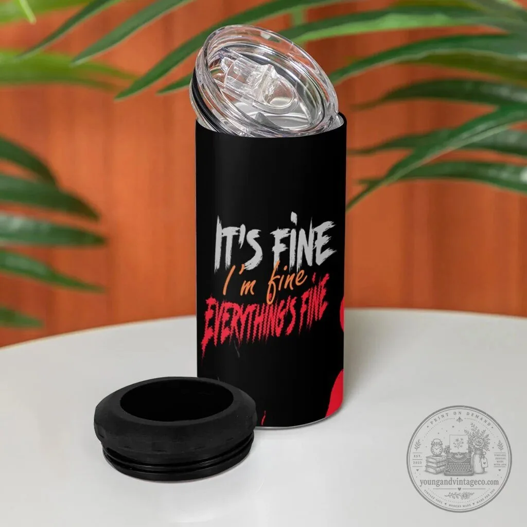 Dumpster Fire Everything Is Fine Skull Can Cooler Tumbler 10 Dumpster Fire Everything Is Fine Skull Can Cooler Tumbler