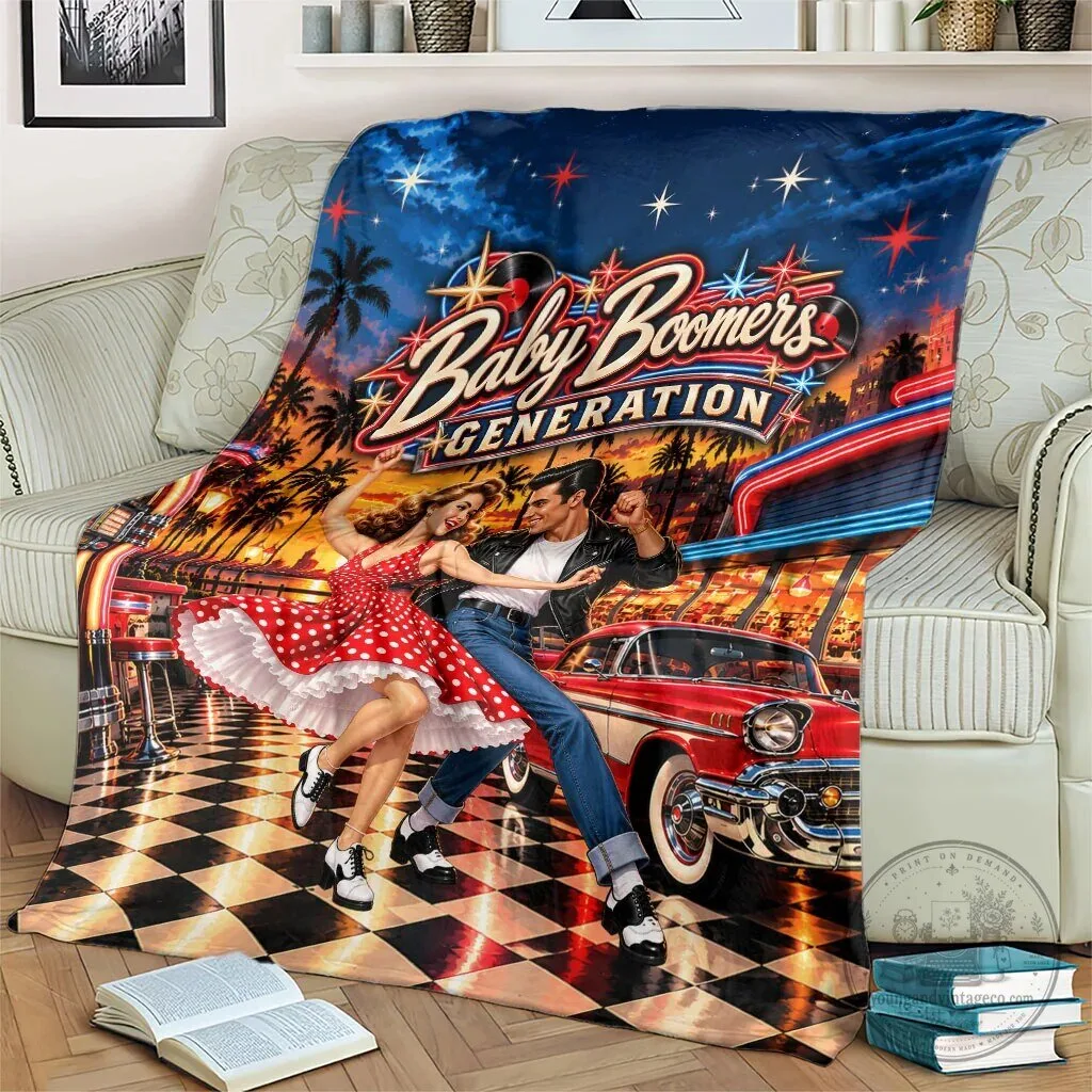 Baby Boomers Generation Vintage 1950s Retro Rock And Roll Nostalgia Blanket 9 Baby Boomers Generation Vintage 1950s Retro Rock And Roll Nostalgia Blanket
