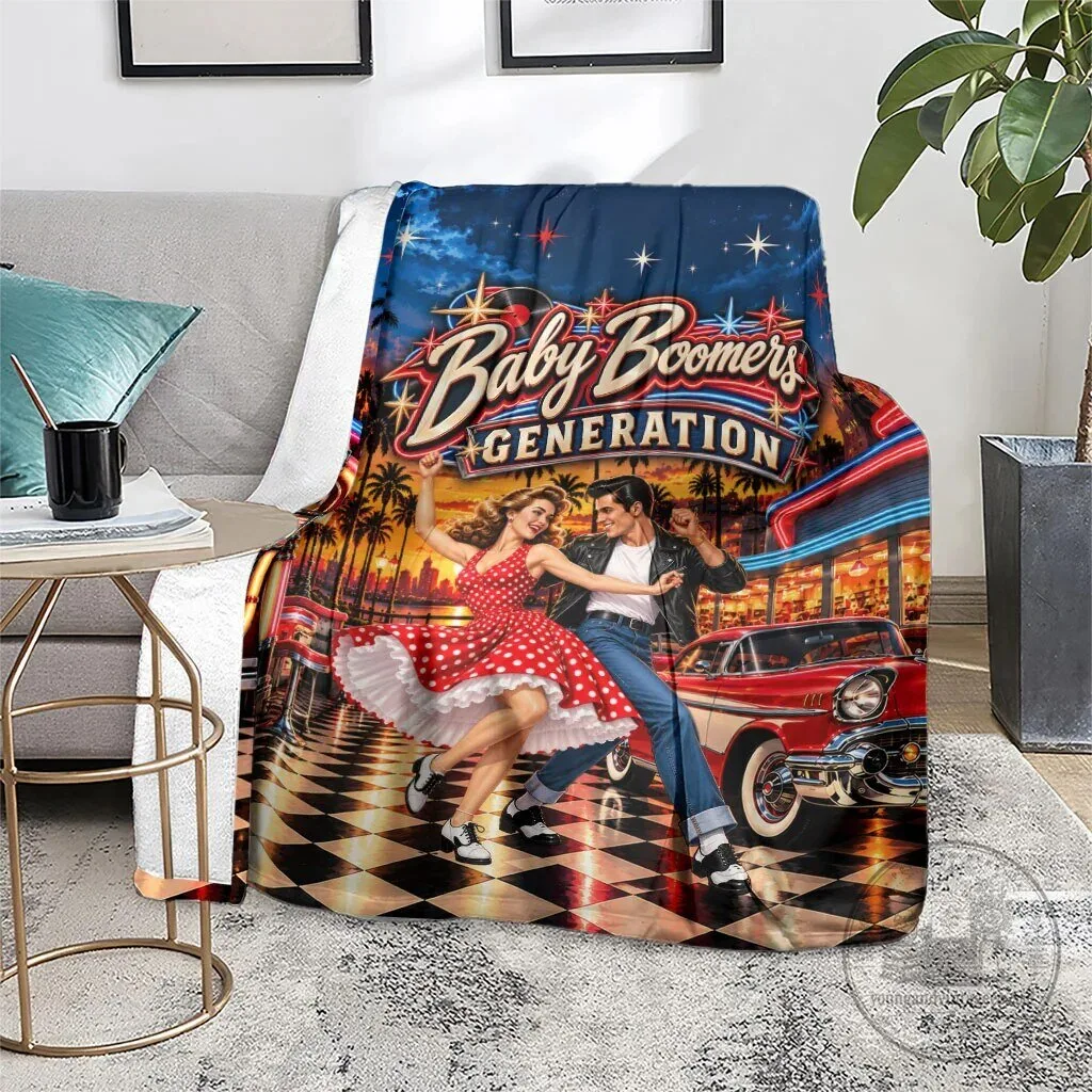 Baby Boomers Generation Vintage 1950s Retro Rock And Roll Nostalgia Blanket 10 Baby Boomers Generation Vintage 1950s Retro Rock And Roll Nostalgia Blanket