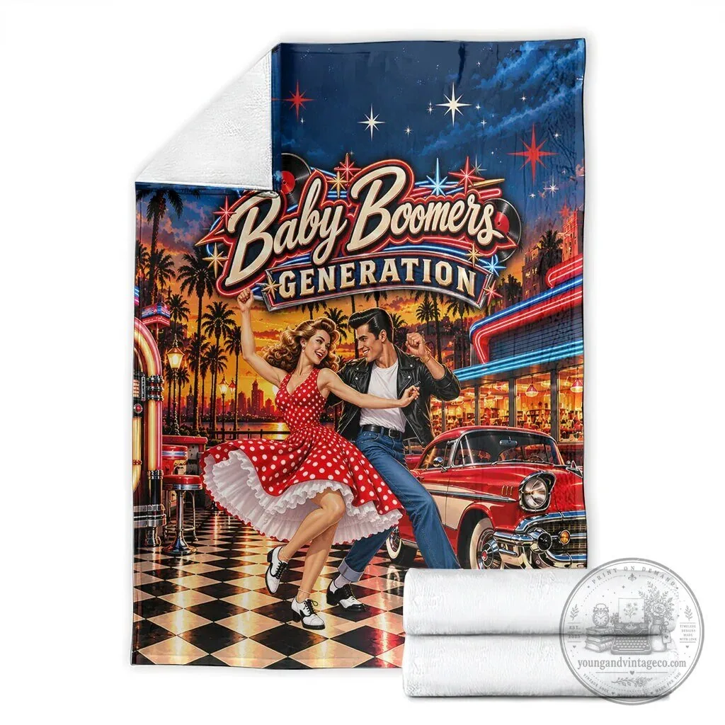 Baby Boomers Generation Vintage 1950s Retro Rock And Roll Nostalgia Blanket 11 Baby Boomers Generation Vintage 1950s Retro Rock And Roll Nostalgia Blanket
