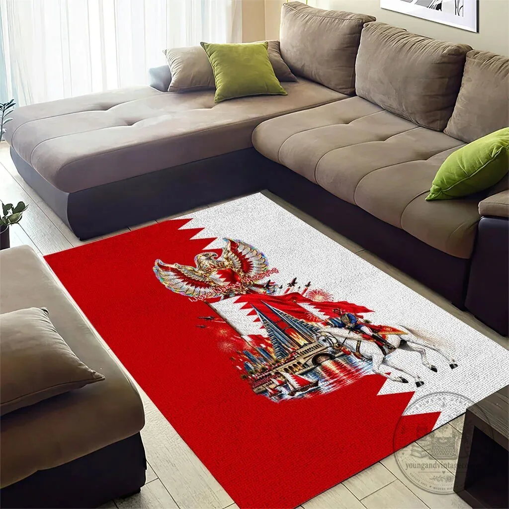 Bahrain National Day Cultural Emblem Flag Horse Knight Area Rug 7 Bahrain National Day Cultural Emblem Flag Horse Knight Area Rug