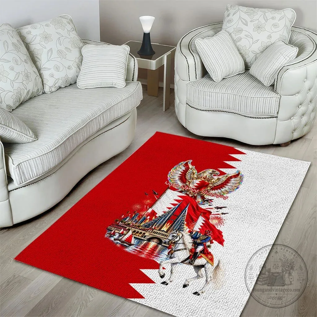 Bahrain National Day Cultural Emblem Flag Horse Knight Area Rug 8 Bahrain National Day Cultural Emblem Flag Horse Knight Area Rug