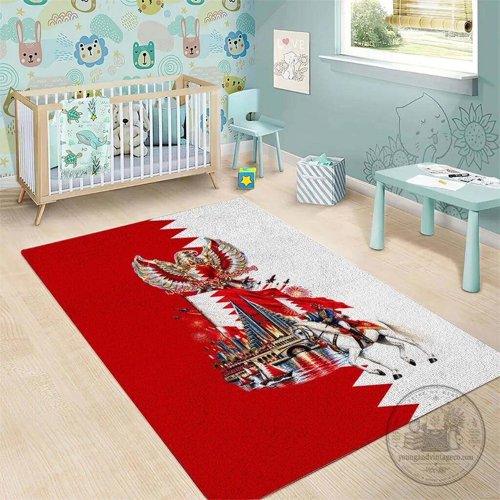 Bahrain National Day Cultural Emblem Flag Horse Knight Area Rug 9 Bahrain National Day Cultural Emblem Flag Horse Knight Area Rug