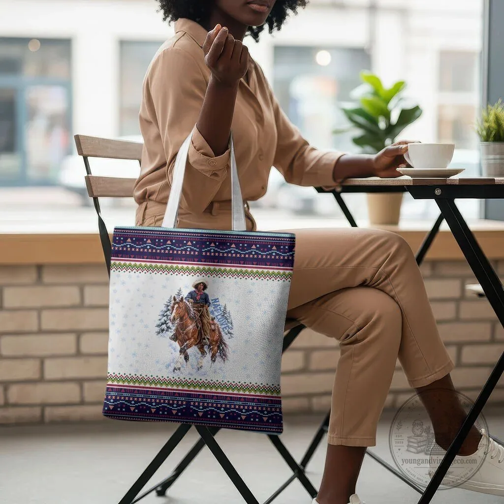 Nat Love African American Cowboy Winter Snow Fair Isle Pattern Tote Bag 7 Nat Love African American Cowboy Winter Snow Fair Isle Pattern Tote Bag