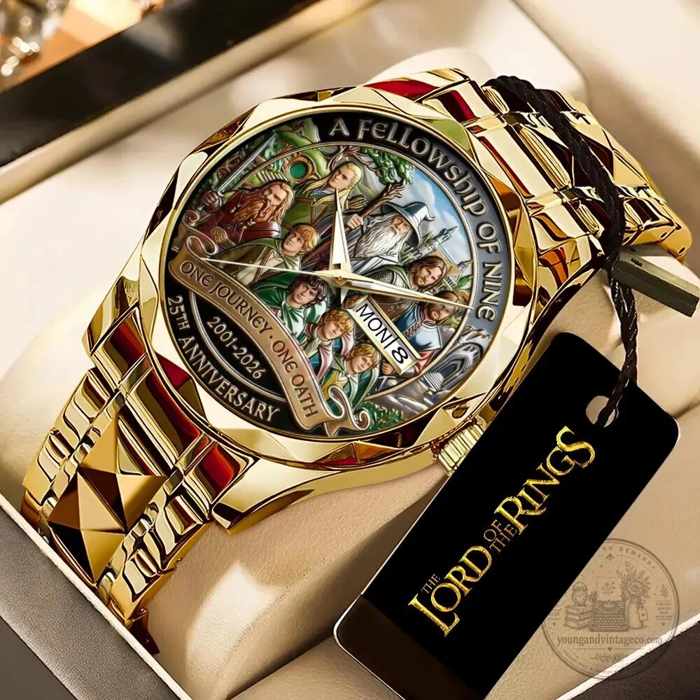 Lord Of The Rings Fellowship Of The Ring 25th Anniversary Gold Quartz Watch