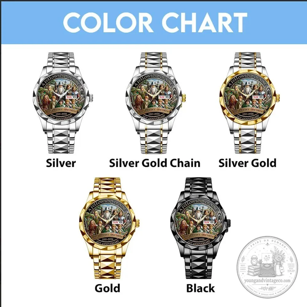 Lord Of The Rings Fellowship Of The Ring 25th Anniversary Gold Quartz Watch 6 Lord Of The Rings Fellowship Of The Ring 25th Anniversary Gold Quartz Watch