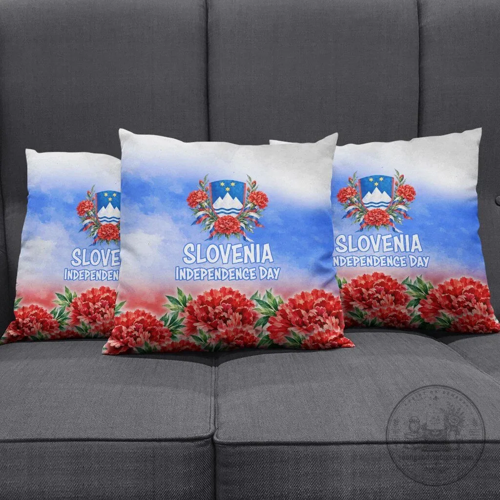 Slovenia Independence Day White Lipizzan Horse Red Carnation Emblem Pillow 7 Slovenia Independence Day White Lipizzan Horse Red Carnation Emblem Pillow