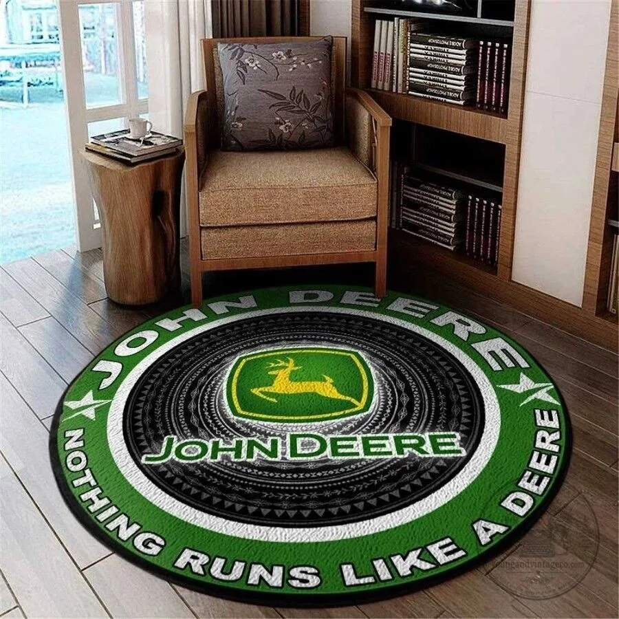 John Deere Nothing Runs Like A Deere Round Rug