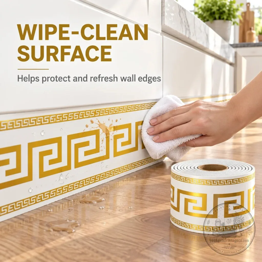 Self-Adhesive Skirting Board Border Sticker Wall Edge Trim Strip Self-Adhesive Skirting Board Border Sticker Wall Edge Trim Strip